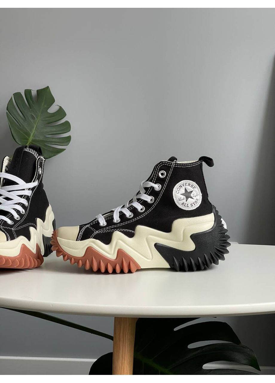 Кроссовки женские Converse Run Star Motion Hi Premium | Конверс Ран Стар черные белые No Brand чёрные демисезоны (361668005)