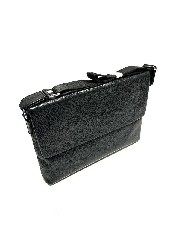 Кожаная большая мужская черная сумка папка портфель для ноутбука, документов а4 No Brand (292404336)