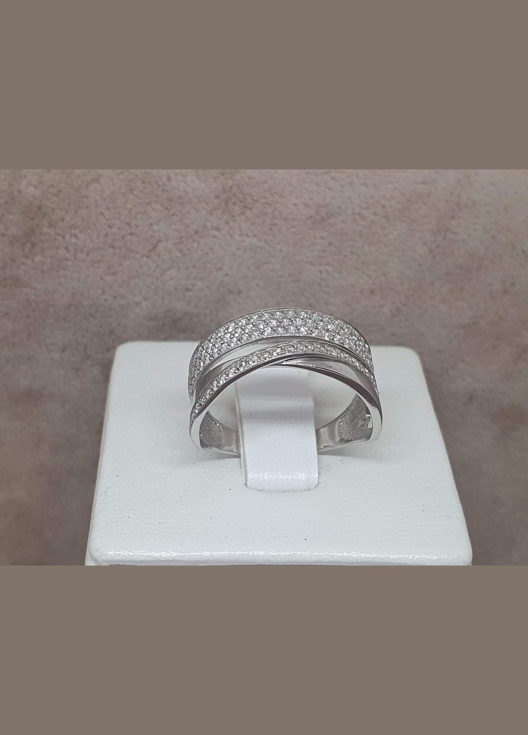 Золотое кольцо с фианитами. 80679-БЕЛ Харківська ювелірна фабрика (332174236)