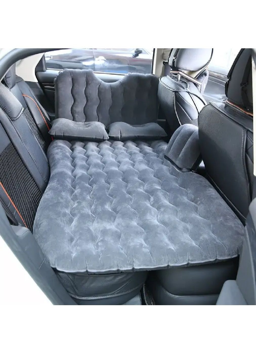 Комплект матрас надувной с подушками чехлом насосом от прикуривателя для заднего сидения автомобиля (480144-Prob) Серый Unbranded (330062015)