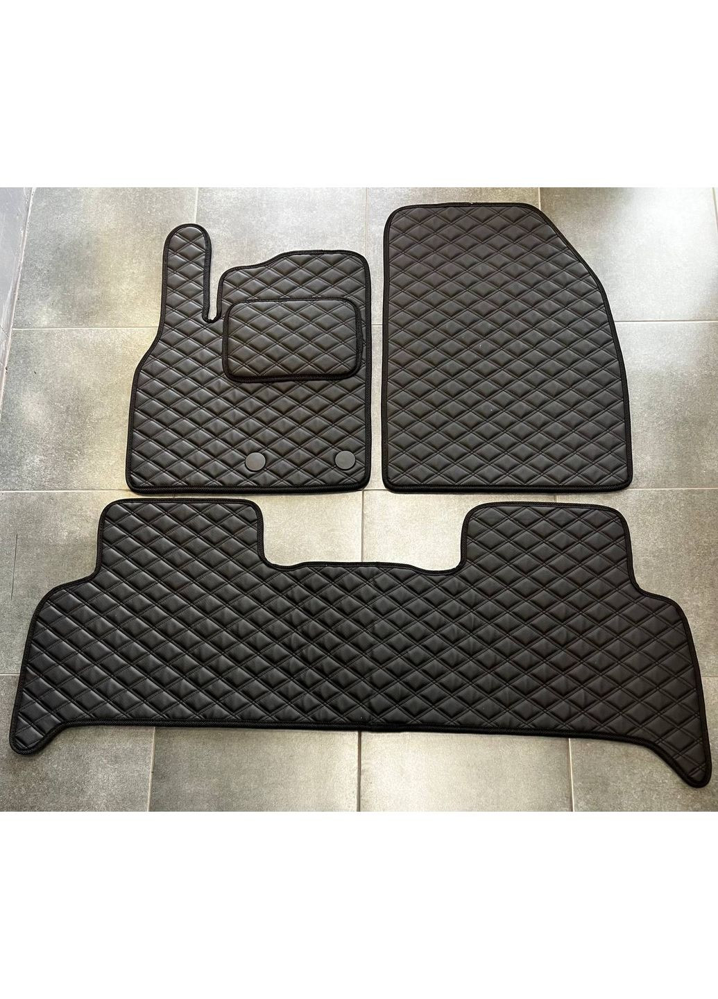 Автокилимки в салон з Екошкіри на Renault 3 2009+/Рено Сценік, Чорні No Brand Scenic (366973116)