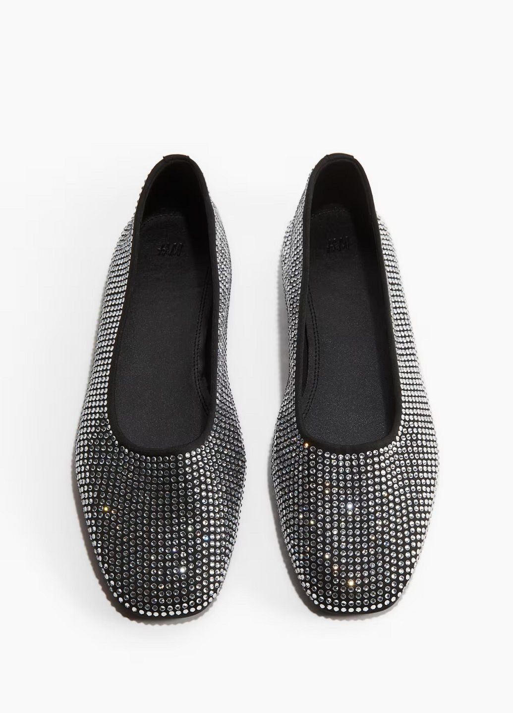 Жіночі балетки H&M | чорні однотонні текстиль (313175775)