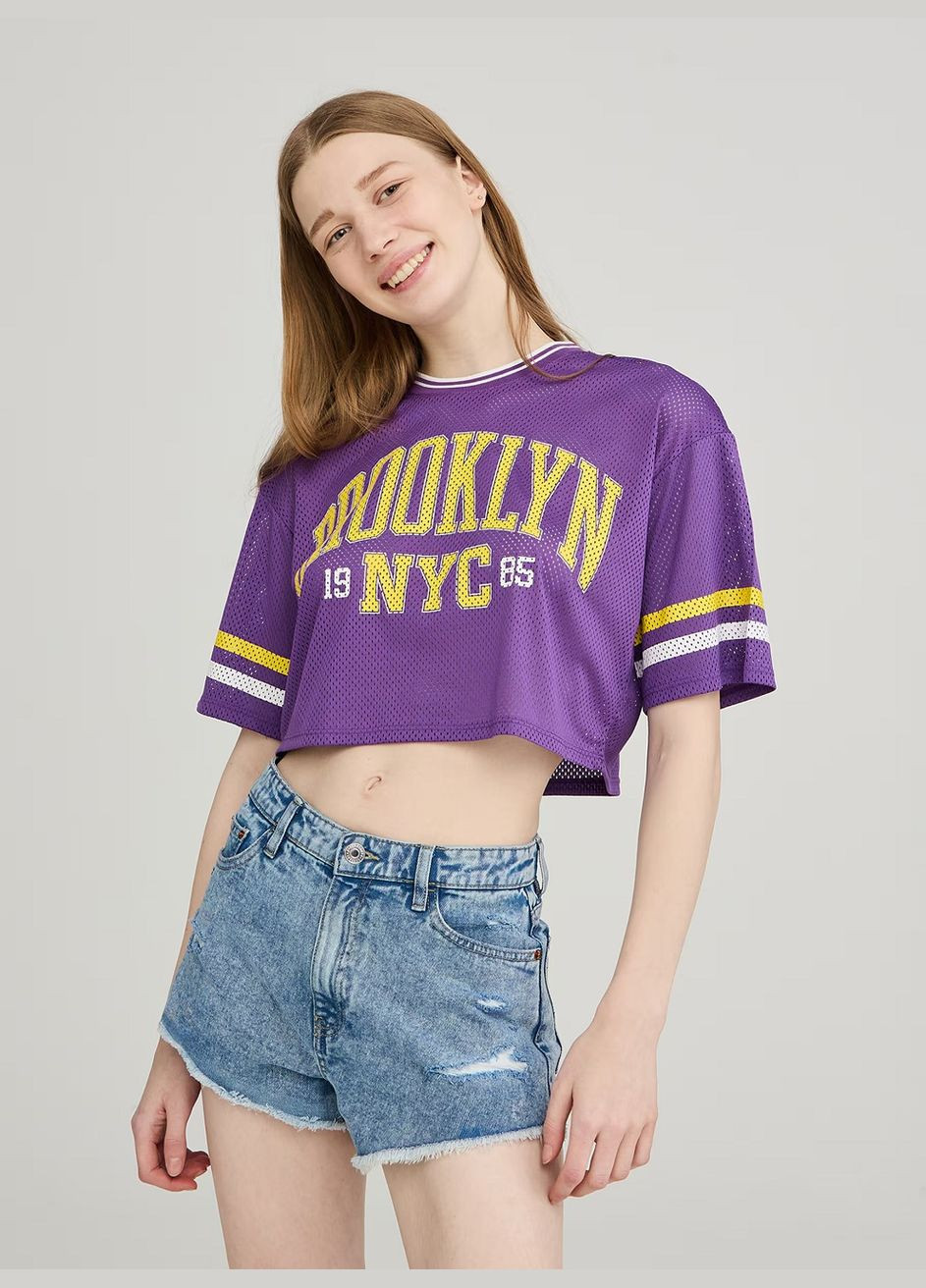 Фиолетовая летняя футболка женщин Terranova