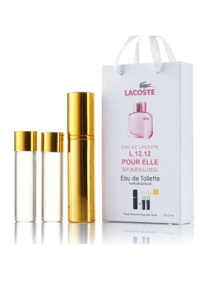 Парфум жіночий Eau De Lacoste L.12.12 Pour Elle Sparkling з феромонами 3х15 мл No Brand (391594260)