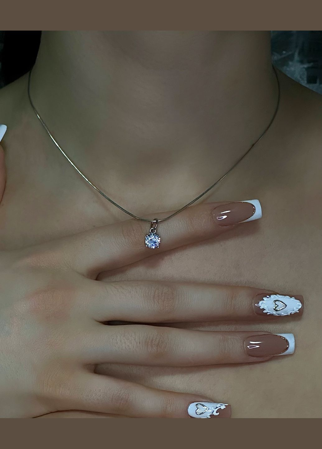 Серебряная подвеска с кубическим цирконием, покрытая родием — элегантный блеск, подходящий к любому образу ✨ Family Jewelry House (340496810)