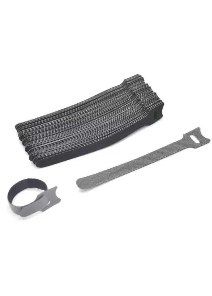 Организатор кабеля Beus стяжка липучка хомут для проводов 25 штук многоразовые Черный No Brand (330778590)