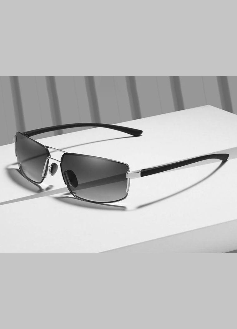 Мужские поляризационные солнцезащитные очки N7128 Silver Gray KINGSEVEN (303110883)