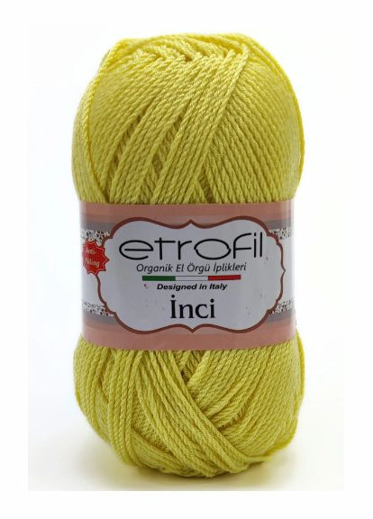 Акрилова пряжа Inci № 72008 жовтий екрю нитки для в"язання Інчи ЕтрофІл Etrofil (366394344)