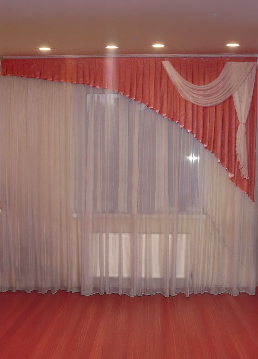 Ламбрекен Асиметрія карниз 300см кораловий (39_3м) Firanka Simple (334732339)