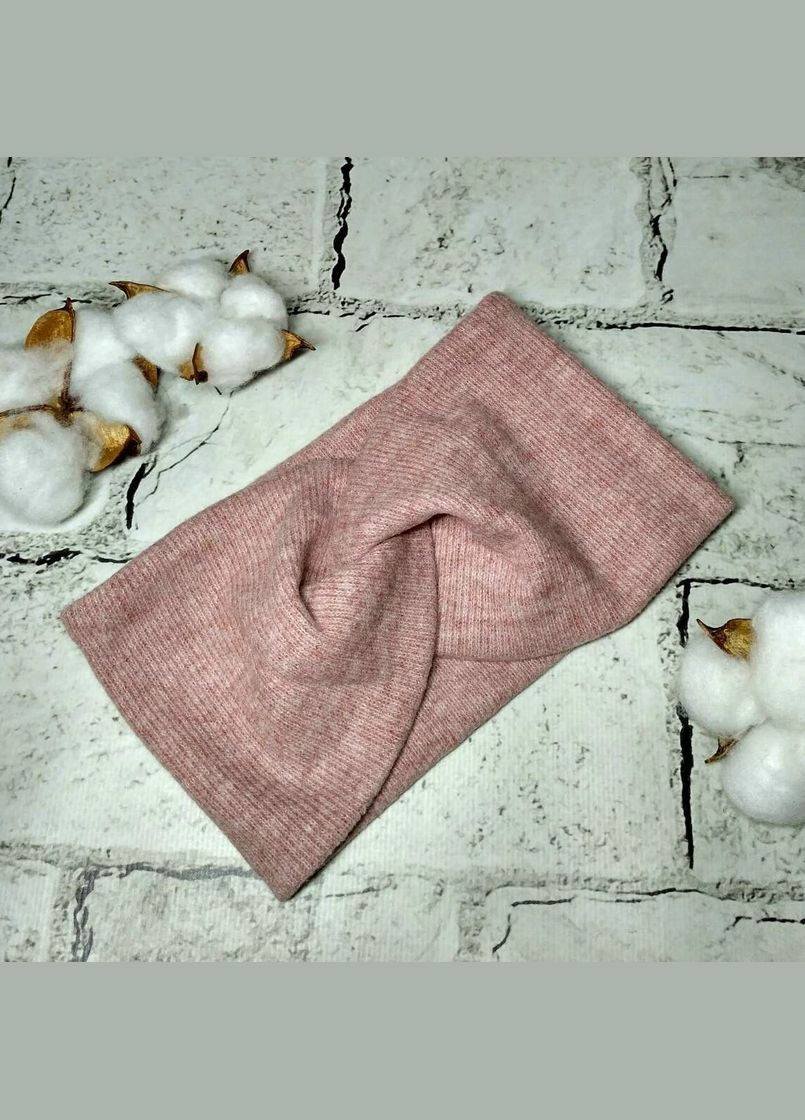 Повязка на голову утепленная из ангоровой ткани чалма узел 55-58 р Пудра No Brand (330644113)