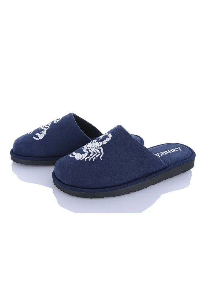 Синие мужские домашние тапочки синие скорпион хозяин дома Pago