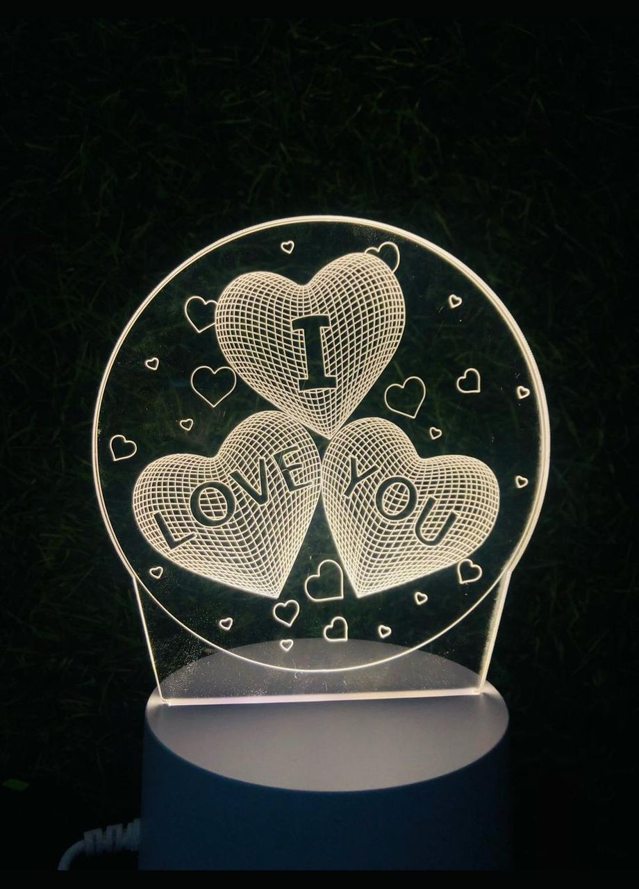 Светильник 3D "I LOVE YOU" – подарок с подсветкой для влюбленных No Brand (346440151)
