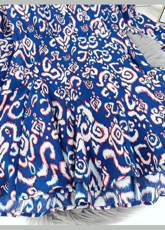 Синя розкльошена сукня міні з принтом Zara