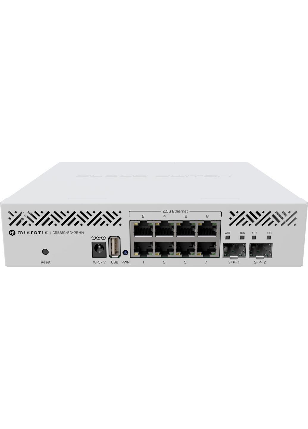 Коммутатор CRS3108G+2S+IN, 8x 2.5G Ethernet ports, 2x SFP+ ports, USB type A, 800MHz CPU, 2 Mikrotik (314927829)