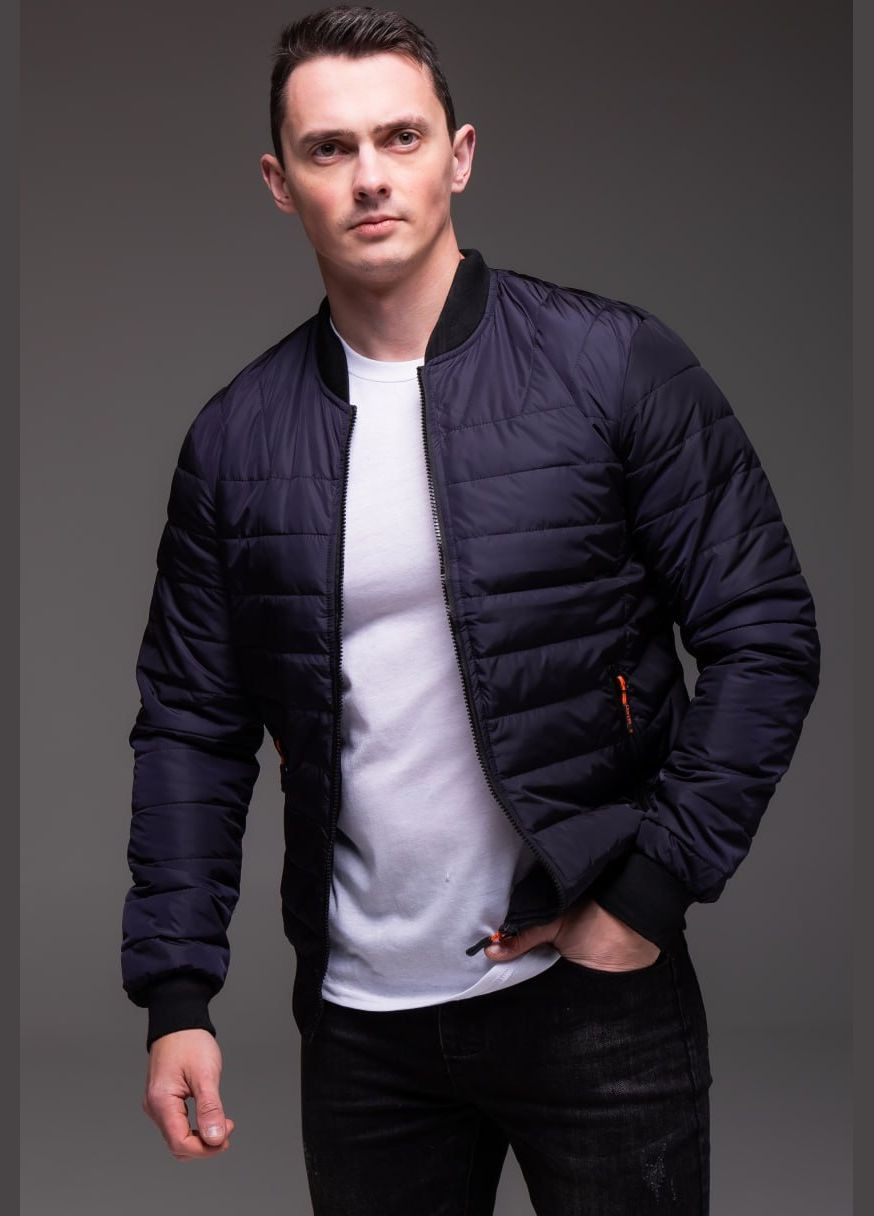 Темно-синя демісезонна вітровка No Brand