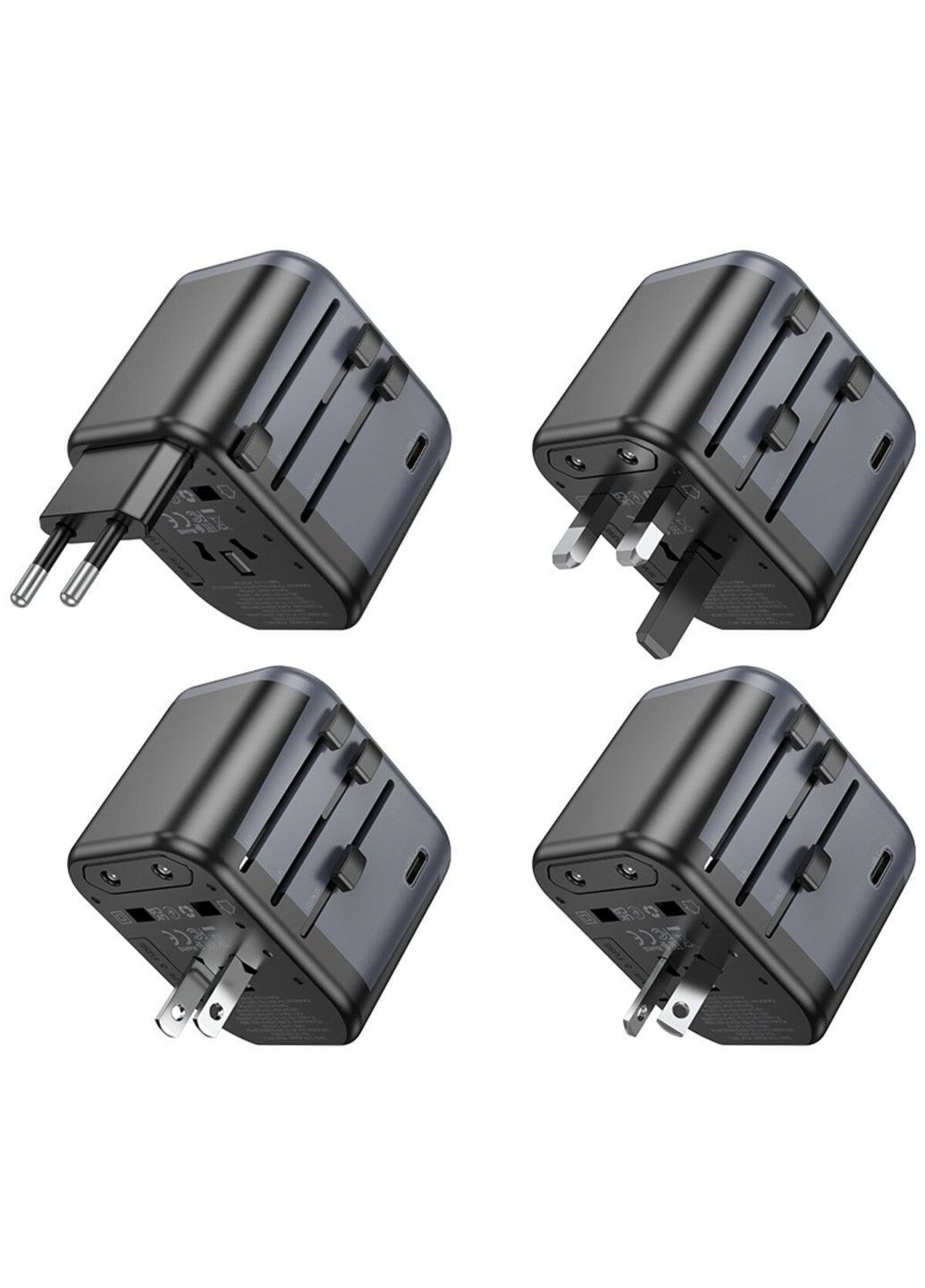 Сетевое зарядное устройство BAC12 Leader 3-port(1C2A) universal conversion charger Black Borofone (371362556)