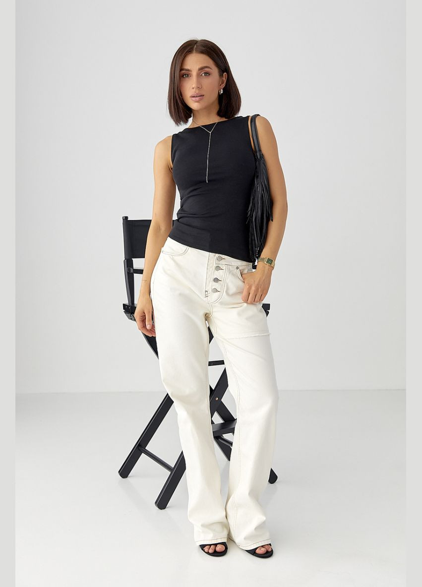 Трикотажная майка с асимметричным низом Lurex — 333967832