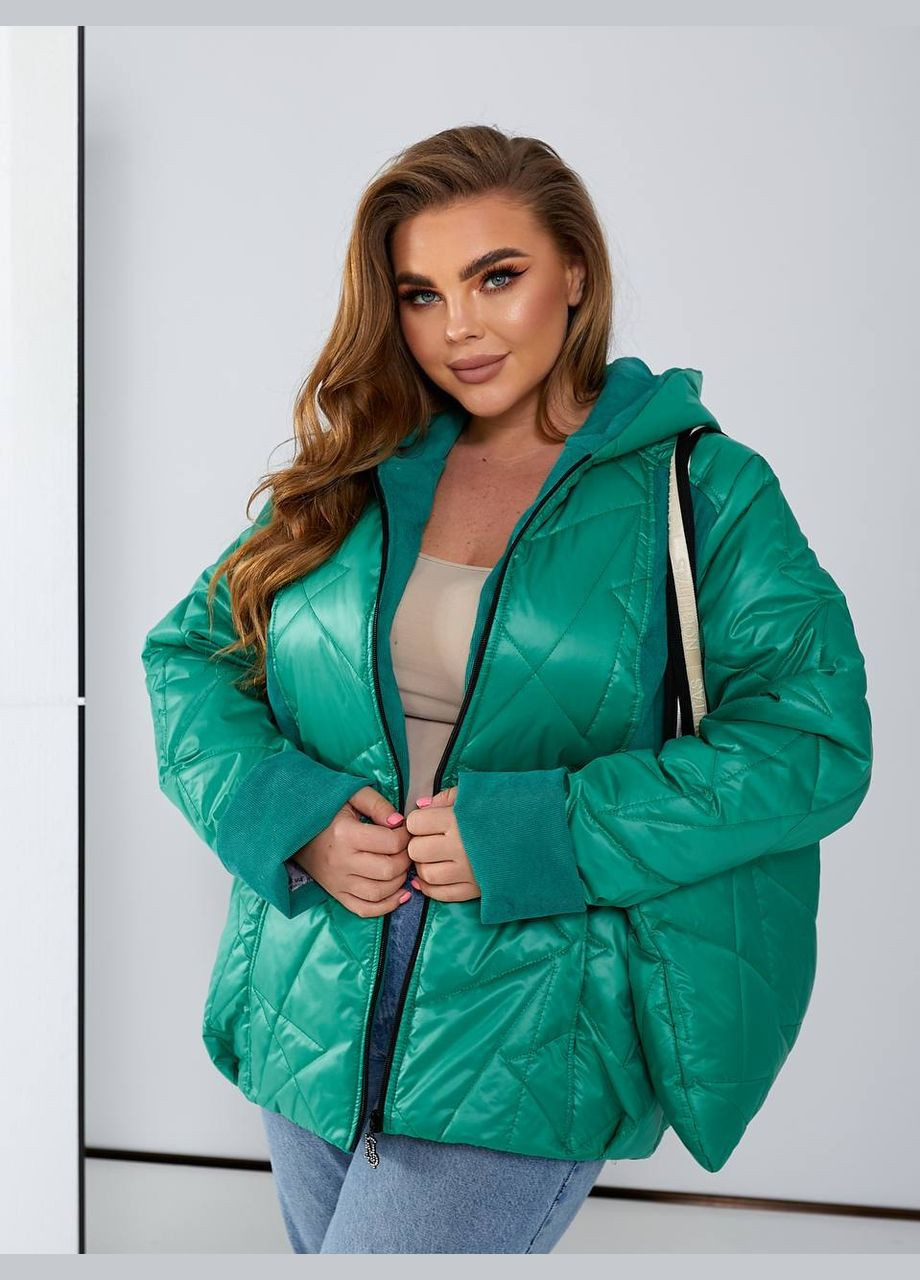 Зелена демісезонна куртка жіноча демісізонна + сумочка Nobilitas
