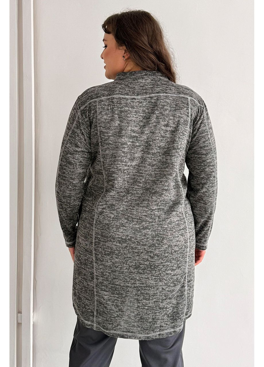 Трикотажний кардиган на блискавці великі розміри з кишенями No Brand 1274 (356885925)