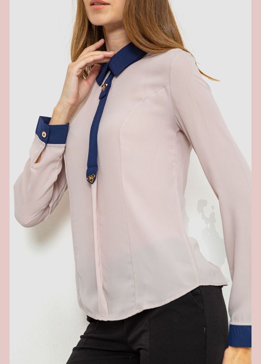 Бежевая демисезонная блуза нарядная, цвет бежевый, Ager