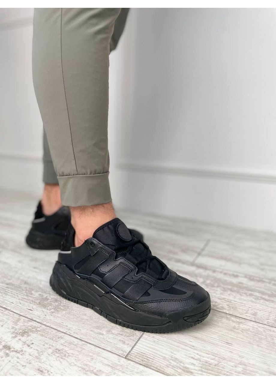 Чорні Осінні кросівки чоловічі adidas niteball black адідас найтбол No Brand