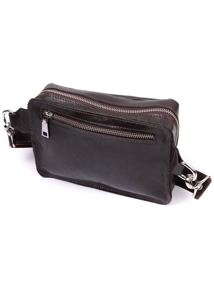 Сумка мужская кожаная через плечо бананка на пояс 22575 Коричневый Grande Pelle (306882233)