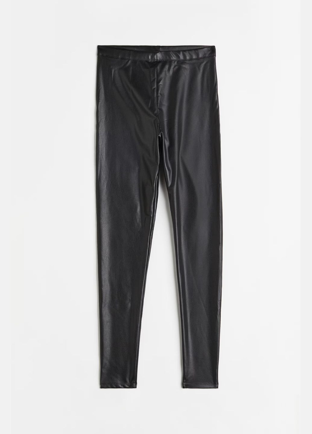 Черные демисезонные леггинсы из эко кожи H&M