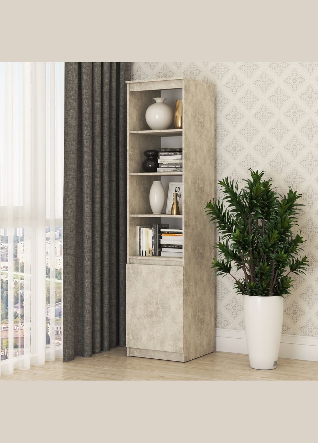 Пенал с открытыми полками Нео 1Д 50x50x210 см (MBS-1152) MebelStar (334300207)