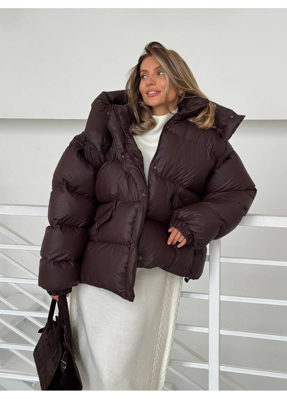 Коричневий зимній Пуховик milirud