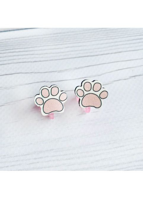 Детские серьги клипсы Лапки (принт k_042) CASE CONTROL (355397998)