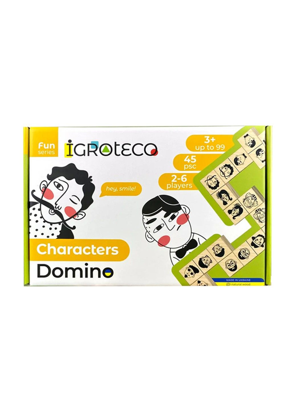 Настольная игра Домино "Персонажи" 900620 от 2 до 6 игроков 45 элементов Igroteco (335054786)