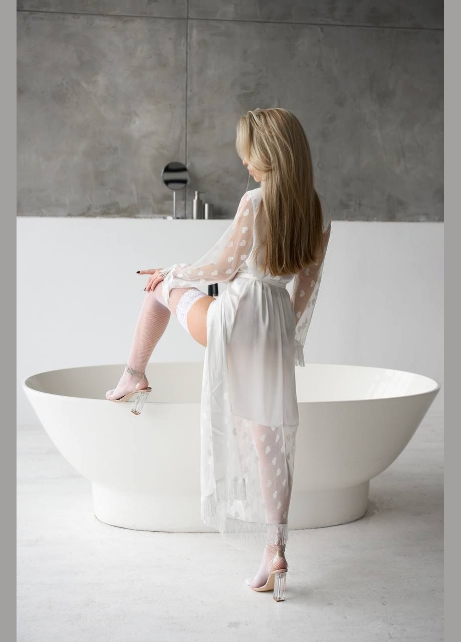 Атласный халат с кружевом в виде сердец Vakko (345877965)