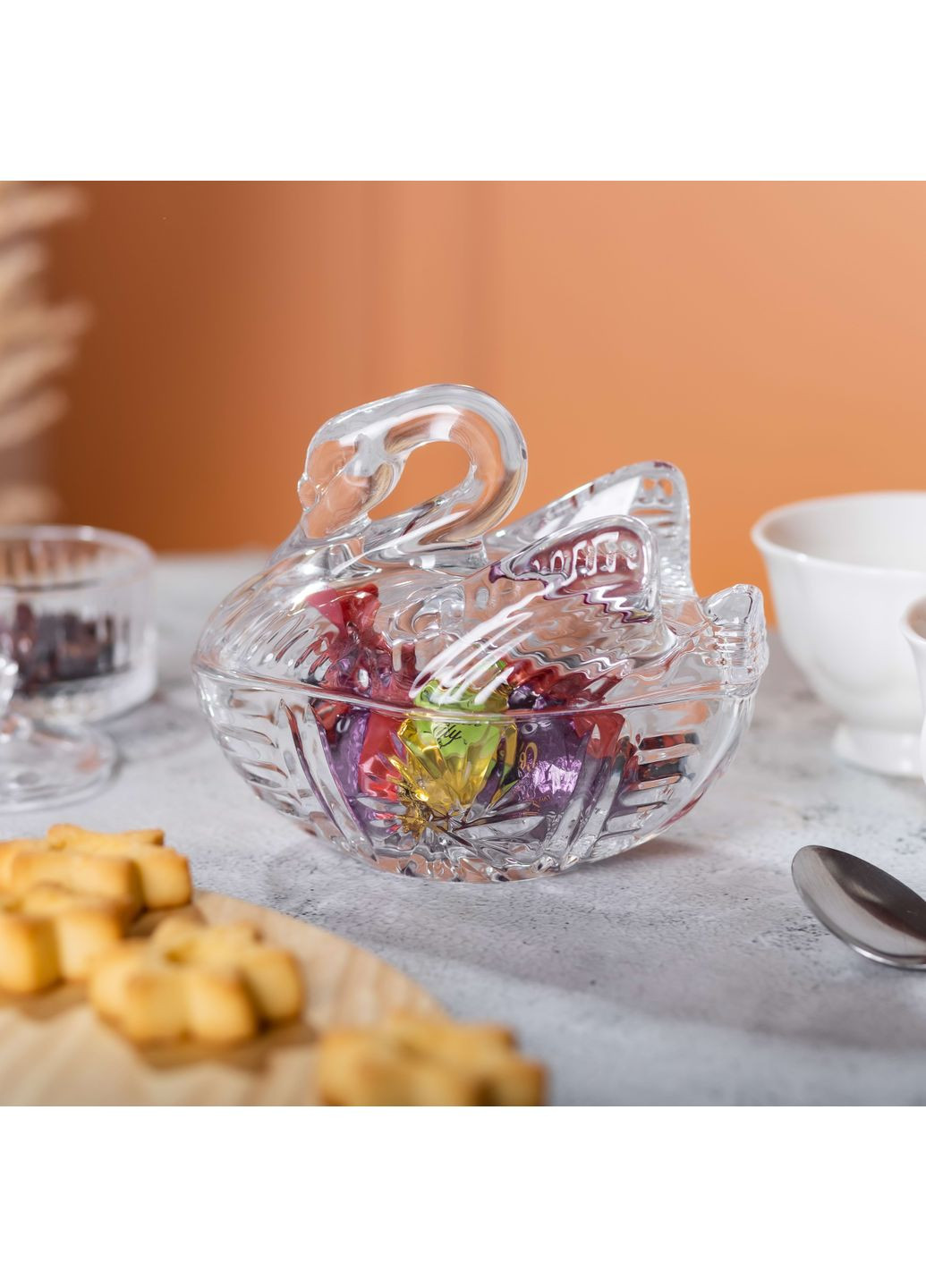 Сахарница Yiwu стеклянная фигурная 14*9*11 см прозрачная HP-YH-40 No Brand (360977677)