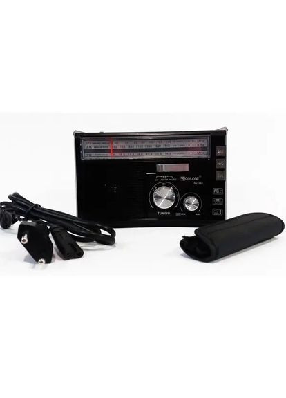 Радіоприймач багатофункційний портативний з ліхтариком LED USB AUX RX-382 радіо FM/AM/SW Чорний Golon (306716527)