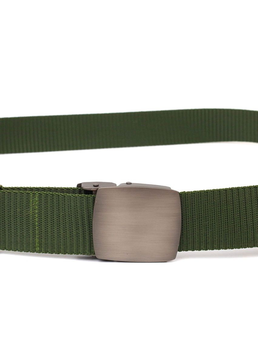 Міцний чоловічий ремінь з металевою пряжкою з текстилю 20595 Зелений Vintage (329150121)