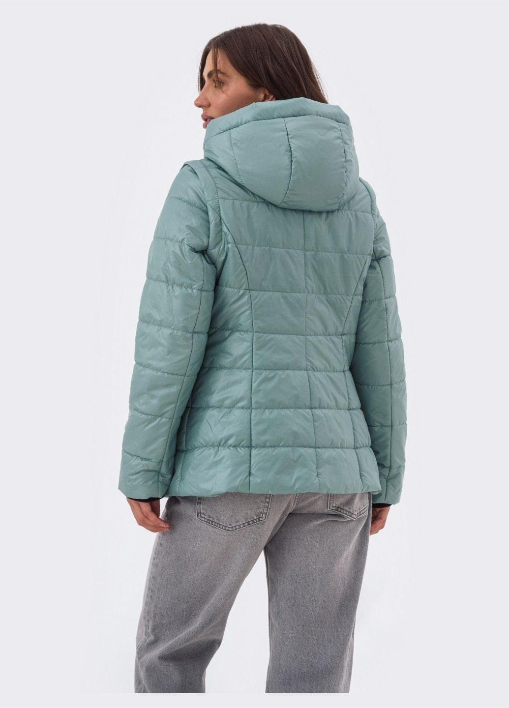 Мятная демисезонная мятная демисезонная куртка на молнии со вшитым капюшоном Dressa