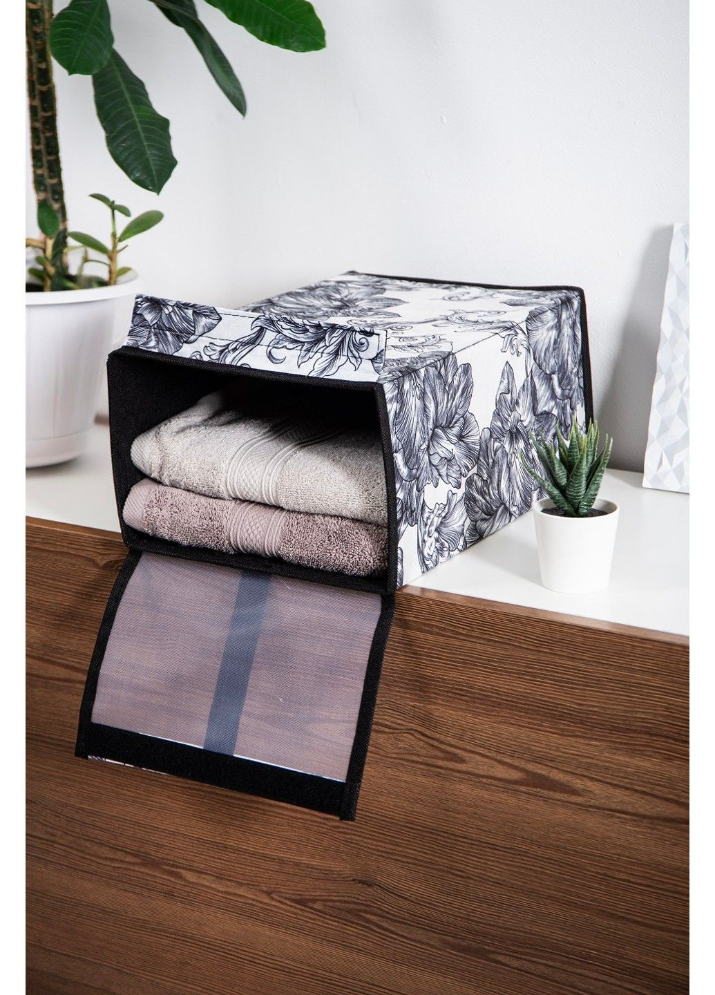 Органайзер NPA-01 ткань. с/кр д/обувь Anthracite Flowers 34x22x16 см (NPA-01 ткань. з/кр д/обувь Anthracite Flowers) IDEA HOME (365275276)