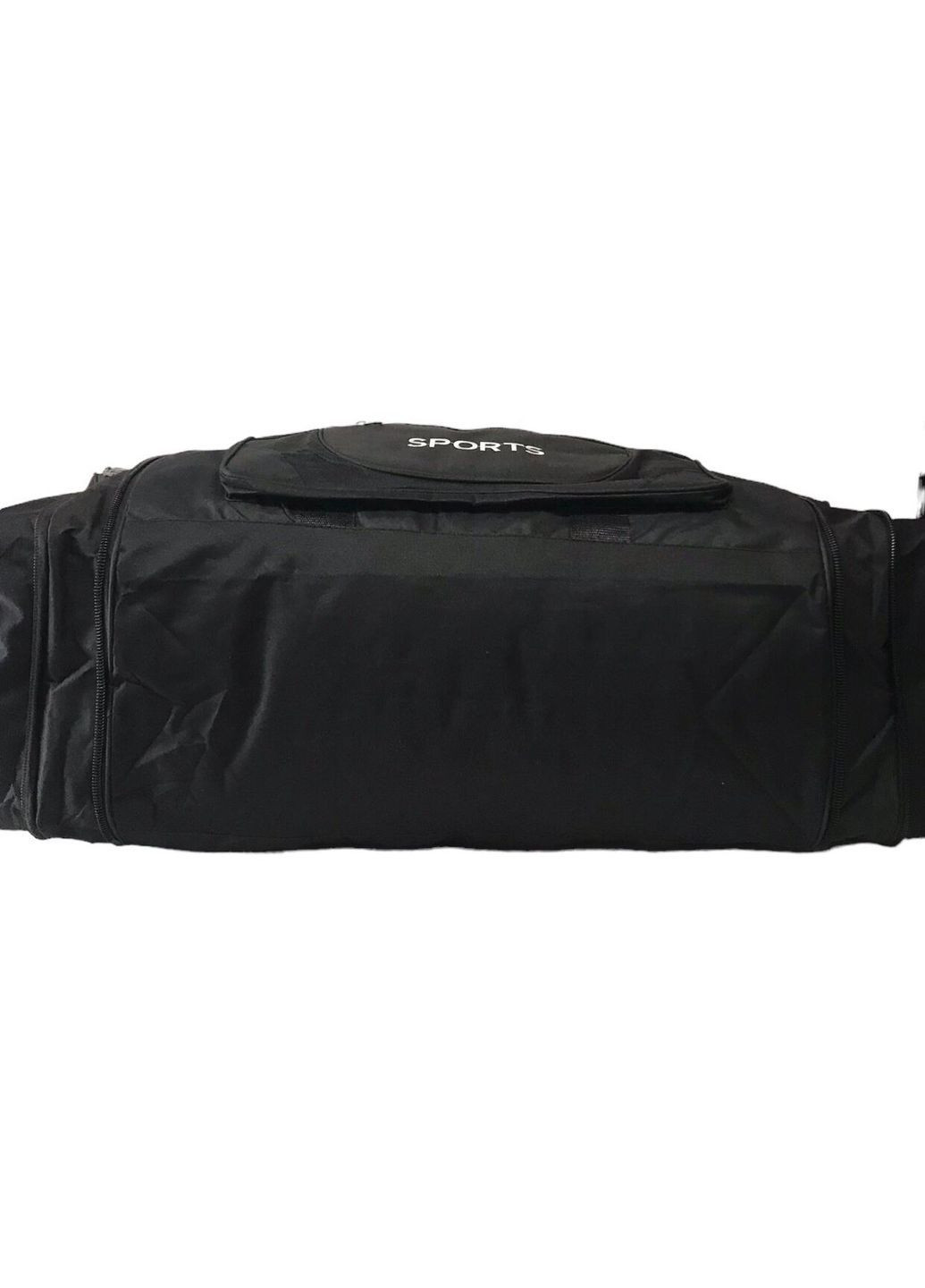 Сумка дорожня велика 60 л з боковими карманами та з довгим ремінем через плече 613 чорна Sports (364220974)