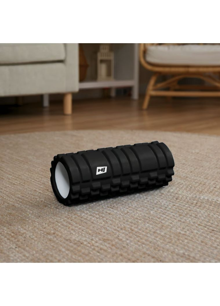 Роллер массажер (валик, ролик) EVA 33см HS-A033YG черный Hop-Sport (361951562)