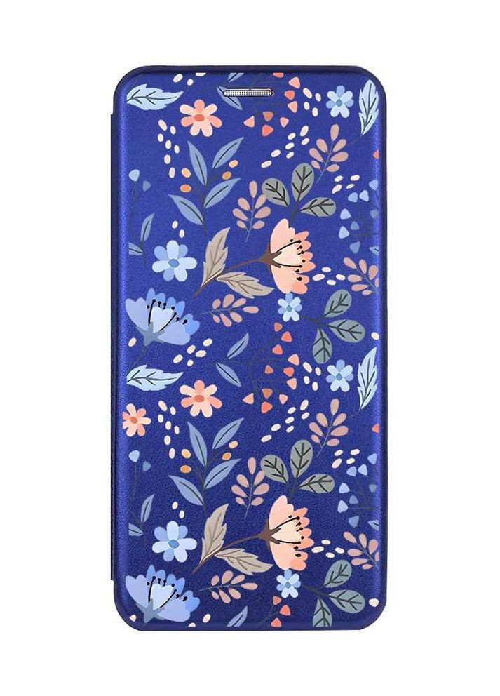 Чохол-книжка з малюнком для Samsung Galaxy A24 (A245) Синій:: Квітковий фон (принт 371) G-Case (360661161)