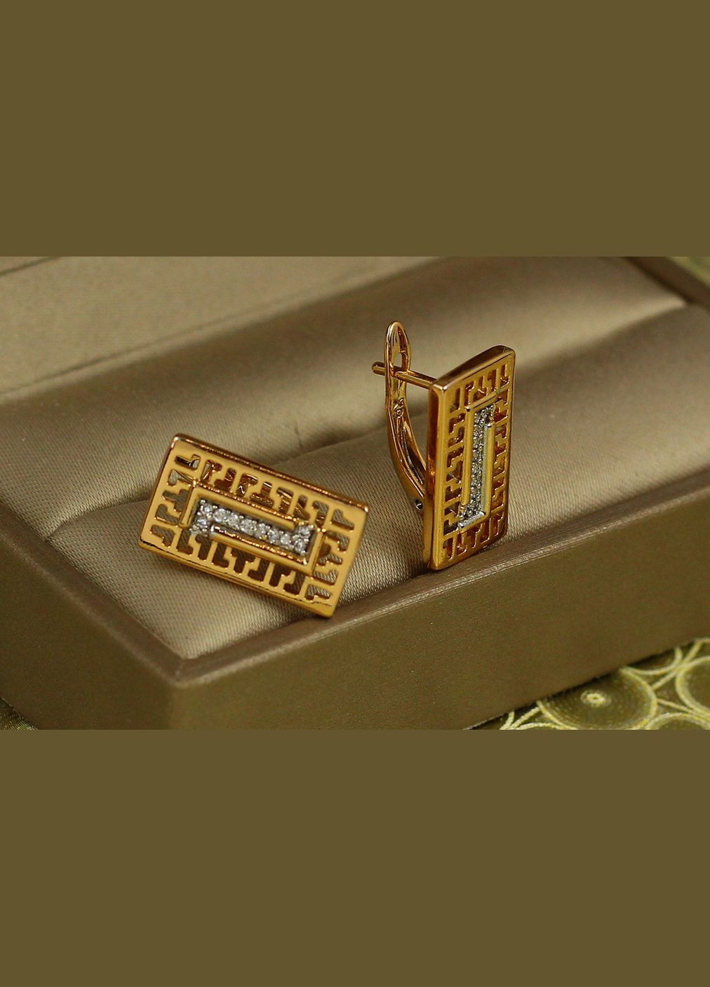 Серьги тезис с родием 1,7 см золотистые Xuping Jewelry (327095139)