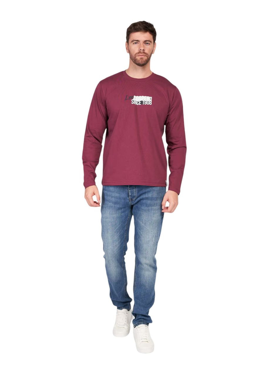 Бордовый лонгслив Lee Cooper