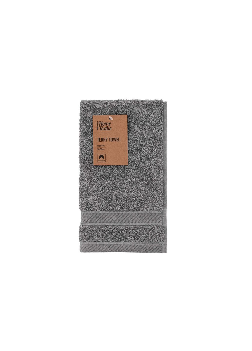 Полотенце махровое SuperSoft ART-2230-SL 50х30 см серое Ardesto серый