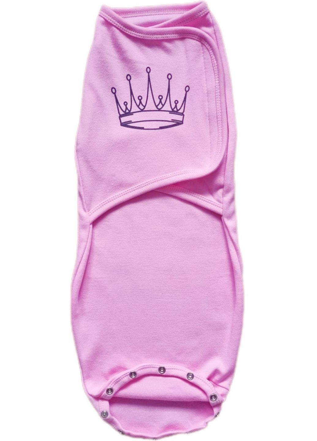 Евро пеленка кокон на липучках Короны розовые (байка) №1 () Mommy Bag (280941877)