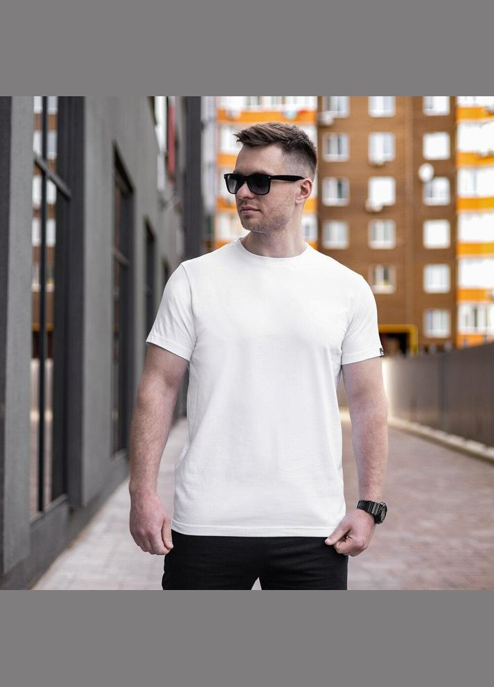 Біла базова класична футболка з коротким рукавом Vakko