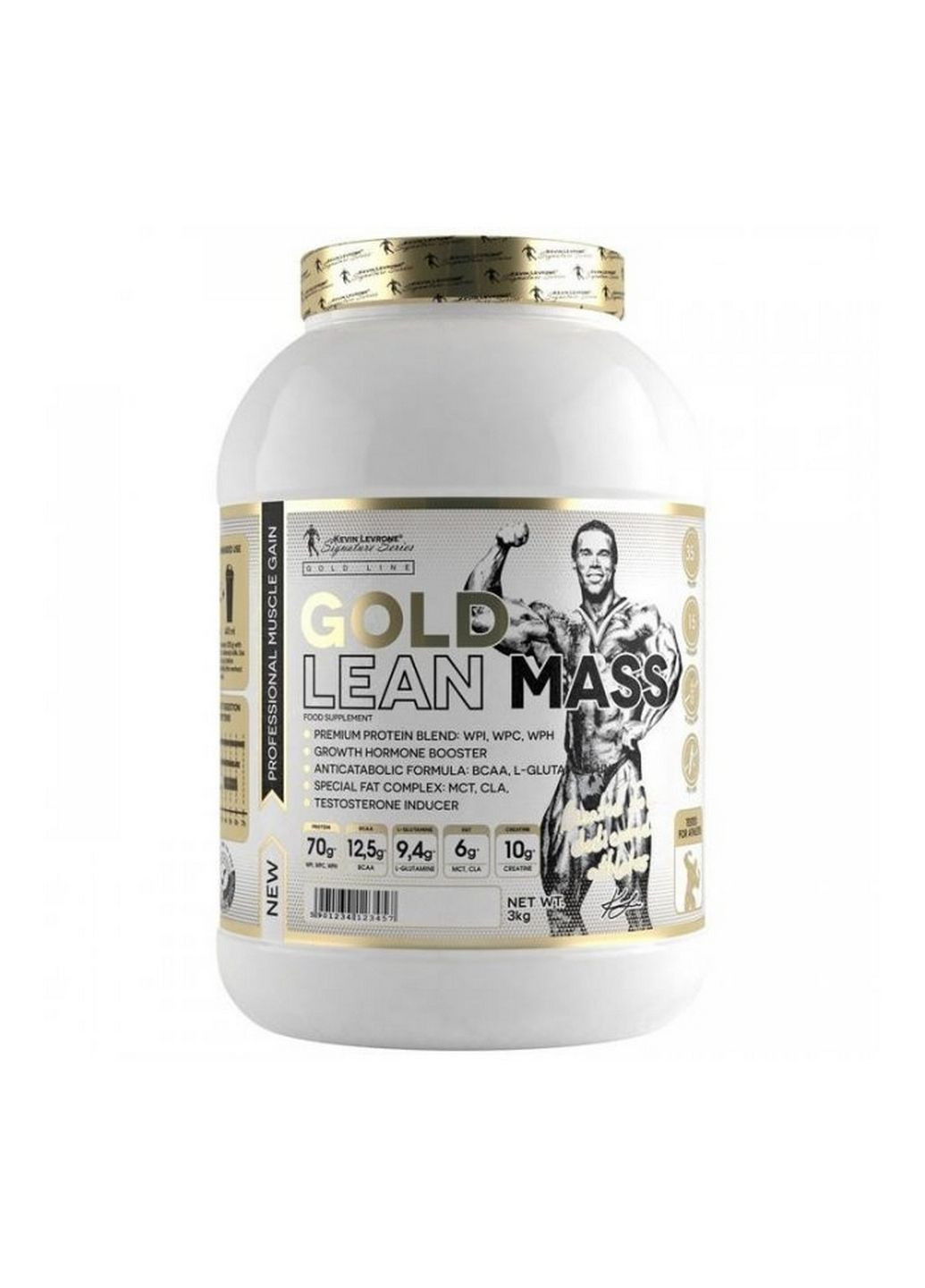 Гейнер Gold Lean Mass, 3 кг Полуниця Kevin Levrone (315870009)