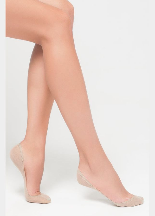 Бавовняні слідки з силіконовою стрічкою Legs 724 extra low silicone band cotton beige (283250645)