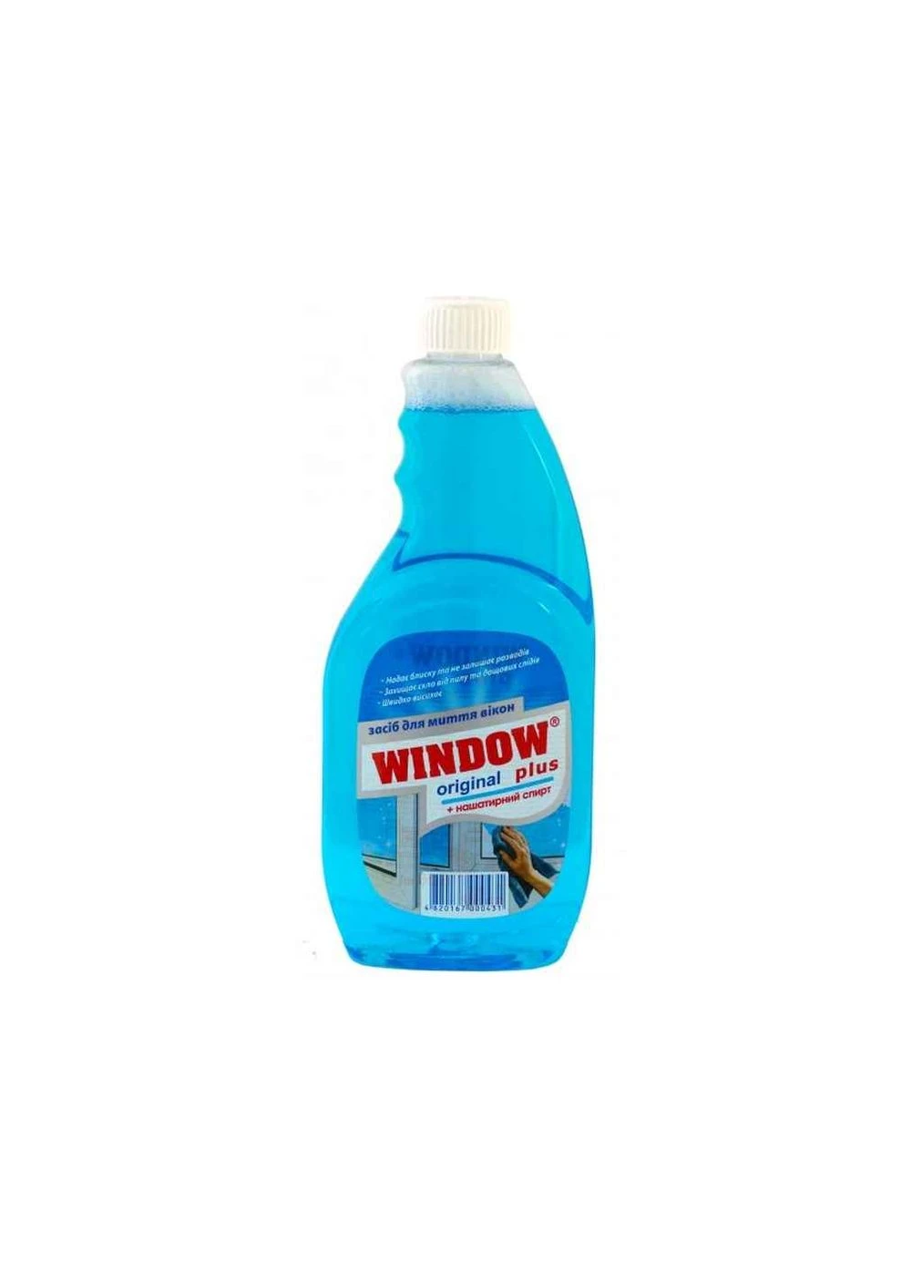 Засiб для миття скла та дзеркал 500мл запаска Синій ТМ Window plus No Brand (387295739)