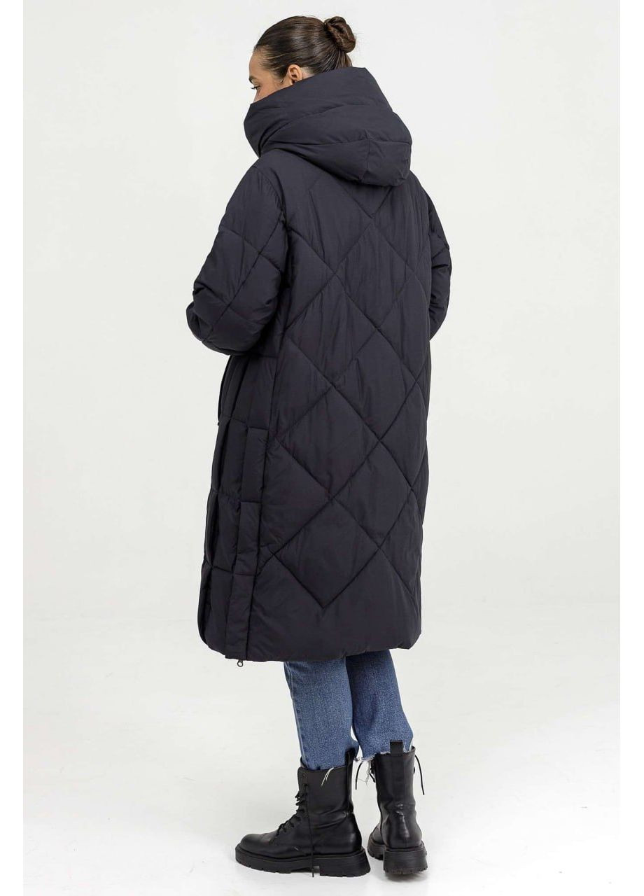 Темно-синя зимня пуховик великих розмірів батал Lora Duvetti