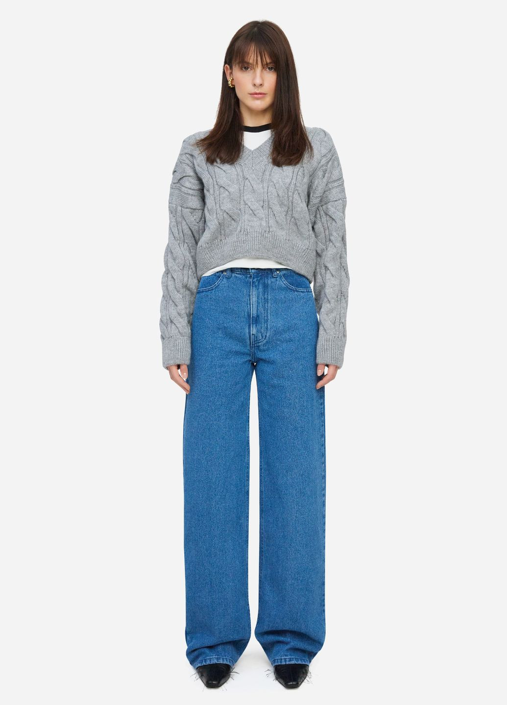 Джинси широкі Wide leg jeans Match Denim - (347234662)